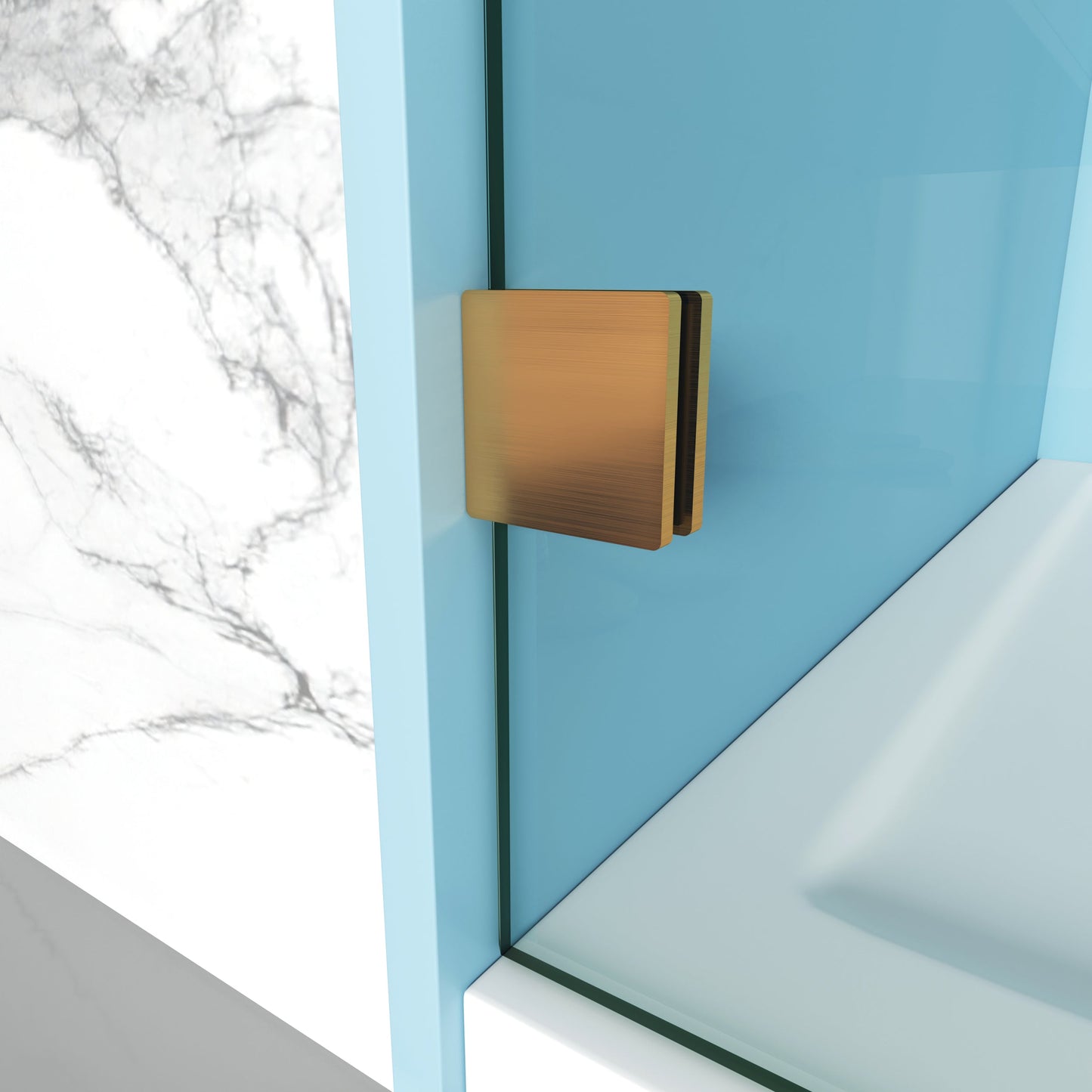 MCOCOD SS05 Bathtub Shower Doors - Single Sliding Frameless Bathtub Shower Door with Glass Clamps