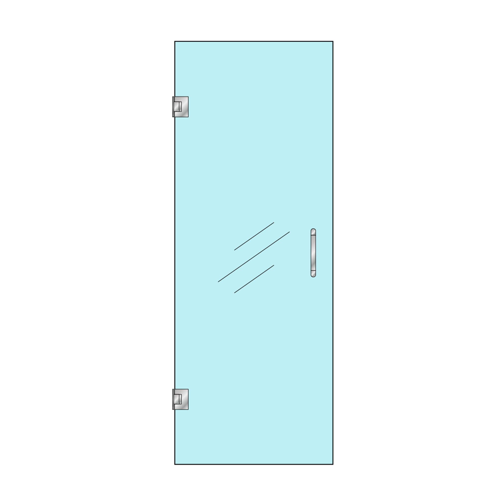 Frameless Single Shower Swing Door-- H06-S