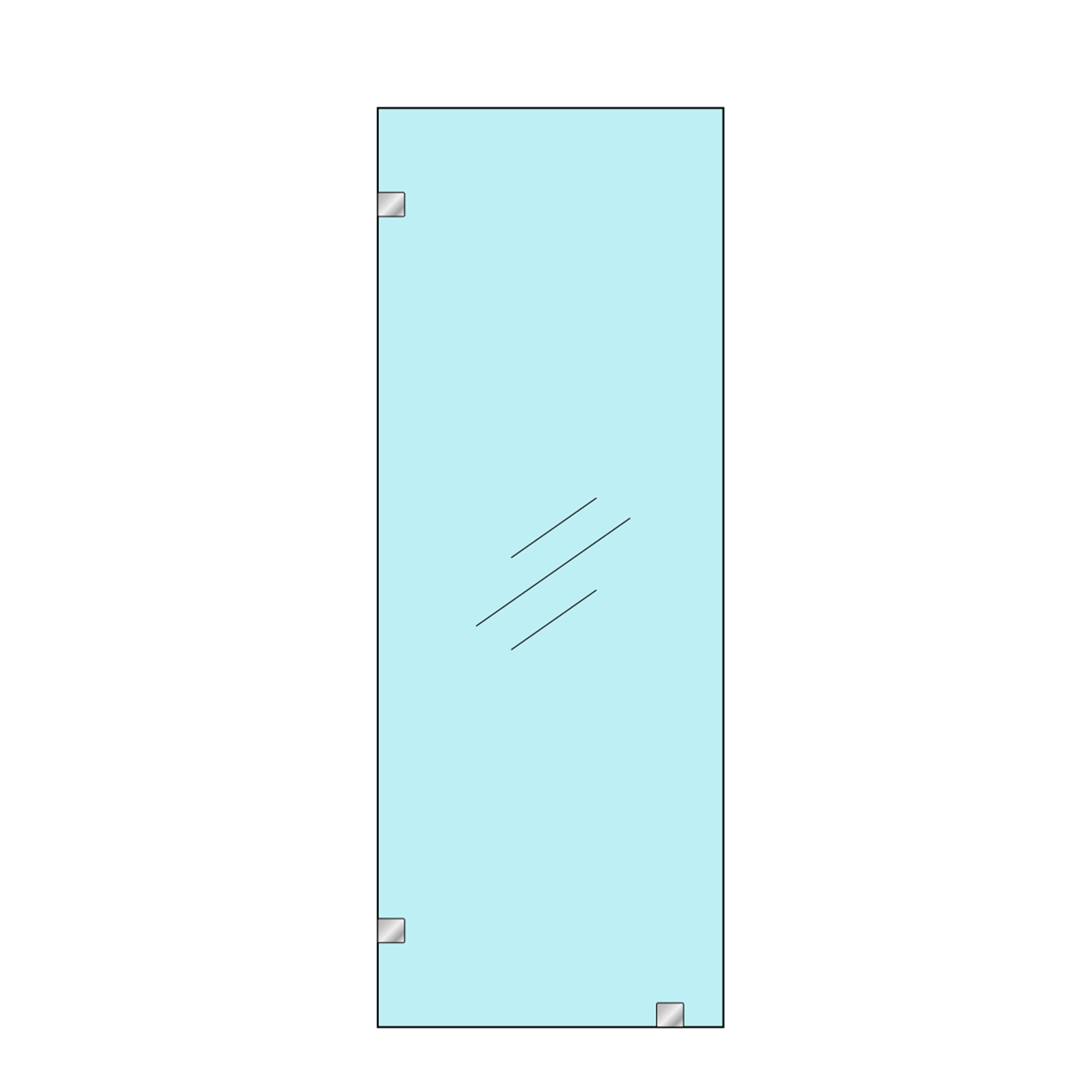 Frameless Fixed Panel with Hinges and Clip--H06-W