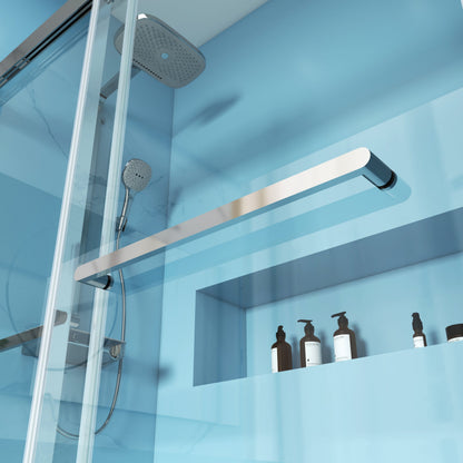 MCOCOD DS13 Bathtub Shower Doors - Soft-Closing Double Sliding Bathtub Doors with 304 Stainless Steel Towel Bars