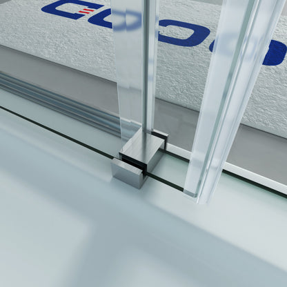 MCOCOD SS05 Bathtub Shower Doors - Single Sliding Frameless Bathtub Shower Door with Guide Block