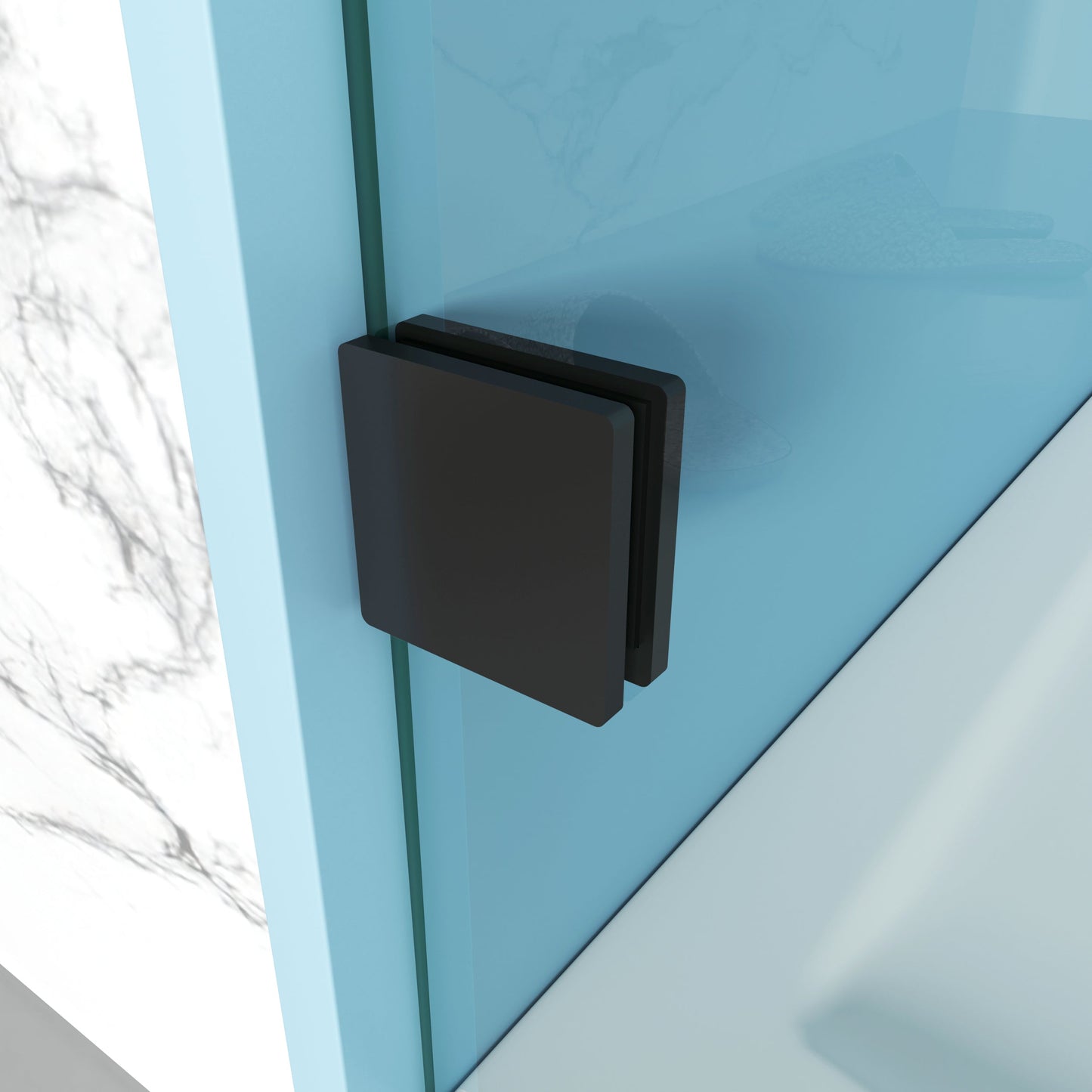 MCOCOD SS08 Bathtub Shower Doors - Soft-Closing Single Sliding Frameless Bathtub Shower Door with Glass Clamps