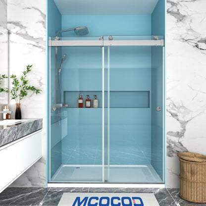 MCOCOD PRO DS13HFP Soft-Closing Double Sliding Frameless Shower Door with Two Finger Pulls