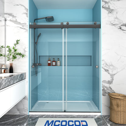 MCOCOD PRO DS13HFP Soft-Closing Double Sliding Frameless Shower Door with Two Finger Pulls