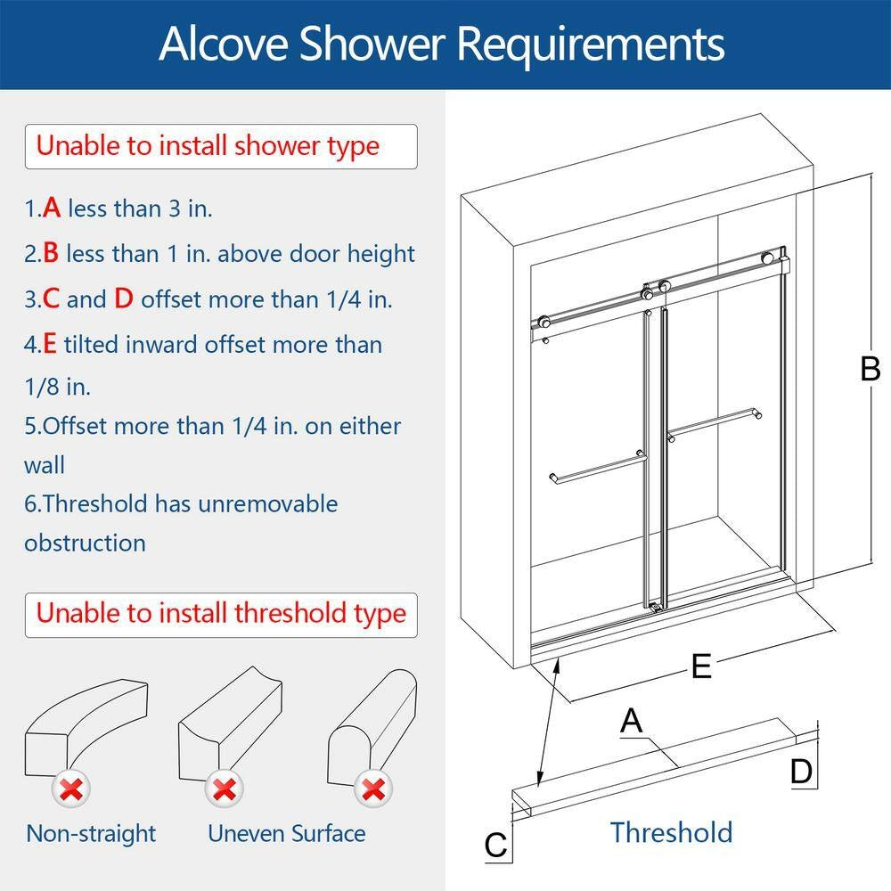 MCOCOD PRO DS13 Soft-Close Double Sliding Frameless Shower Door with Two Towel Bars
