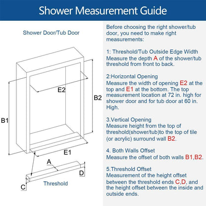 MCOCOD PRO DS13HFP Soft-Closing Double Sliding Frameless Shower Door with Two Finger Pulls