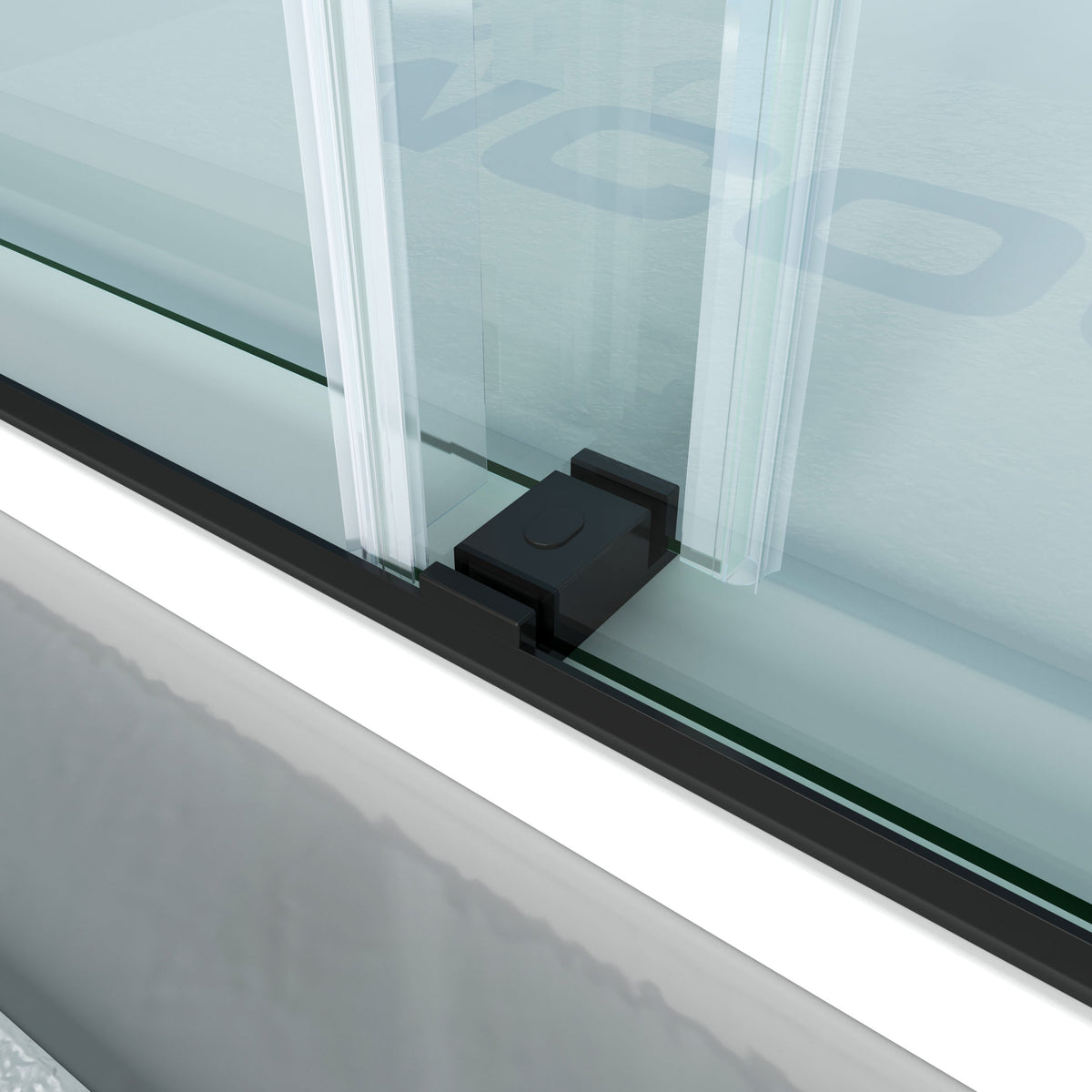 MCOCOD DS13H Bathtub Shower Doors - Soft-Closing Double Sliding Bathtub Shower Door with Matte Black Guide Block