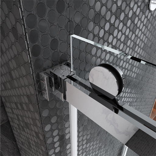 MCOCOD DS01 Double Sliding Frameless Glass Shower Door 
 in Heavy Guide Rail