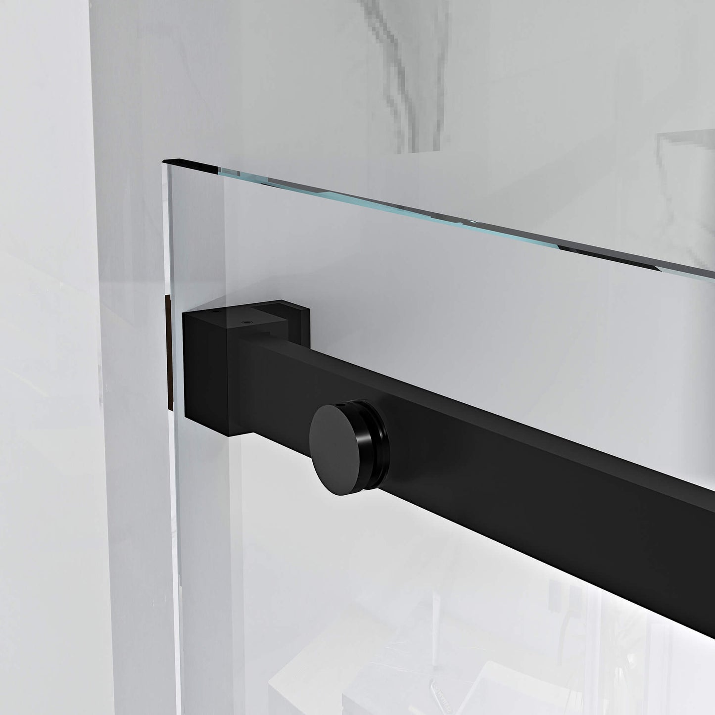 MCOCOD SS05 Single Sliding Frameless Shower Door, with Matte Black Punch Template