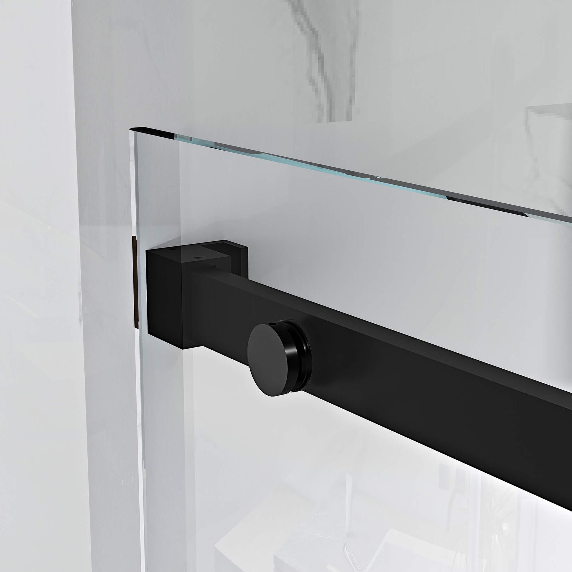 MCOCOD SS05 Single Sliding Frameless Shower Door, with Matte Black Punch Template